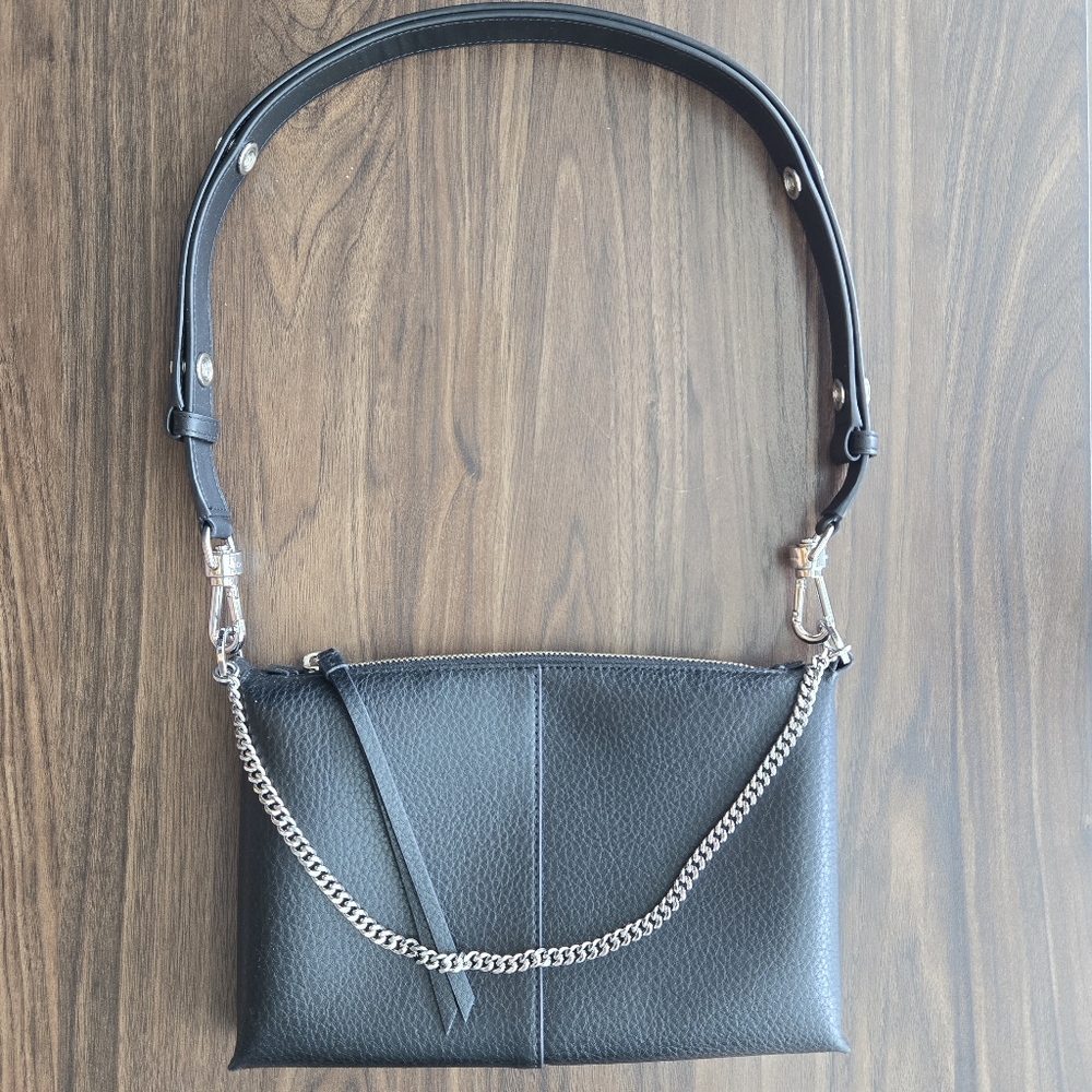 All Saints Black Eve Bag w/Silver Hardware
